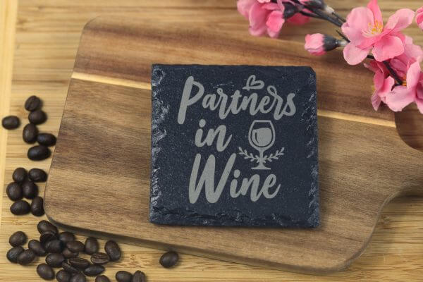 Partners in wine Slate Coaster