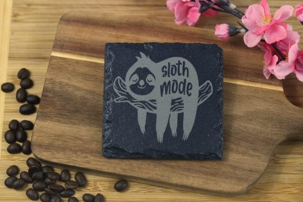 Sloth Mode Slate Coaster